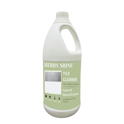 HerbyShine Tile Cleaner Liquid - 1 tr| Removes Tough Stains, Mold & Mildew | Deep Cleans Grout & Tiles | Kitchen & Bathroom tiles cleaner | No Harsh Chemicals | Restores Shine to Tiles