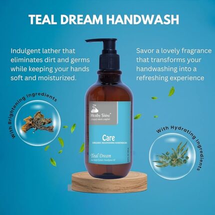 HerbyShine Teal Dream Handwash | 250ml Liquid Foam | 99.9% Germ Protection | Softens & Moisturizes Hands | Long-Lasting Fragrance