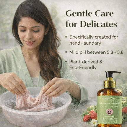 HerbyShine Secret soak Undergarment Liquid wash for Men/Women,Mild wash 300ml | Plant-Based & Bleach-Free Detergent Bio Wash for Intimate Wear/Panty Disinfectant Liquid (Strawberry)